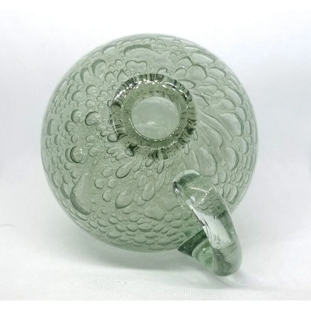 Ture Berglund Bubble Glass Jug 1940s Vase Handle Sweden Unmarked Skansens